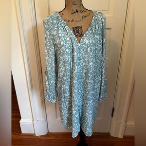 Anna Cate Collection Disty Floral Green Mini Dress size L